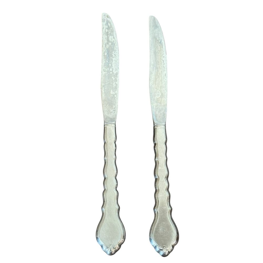Oneida Community CELLO Dinner Knife‎ (2) Stainless Flatware Silverware 9"